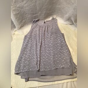 Roz & Ali Lavender Polka Dot Sleeveless Sheath Blouse Women's Size Large Summer